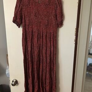 Easel Red Patterned Dress